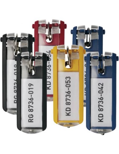 Portachiavi DURABLE KEY CLIP colori assortiti conf. 6 - 195700
