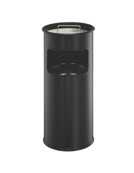 Posacenere Durable a colonna acciaio con sabbia e cestino base tonda H 62 x Ø 26 cm nero - 333001