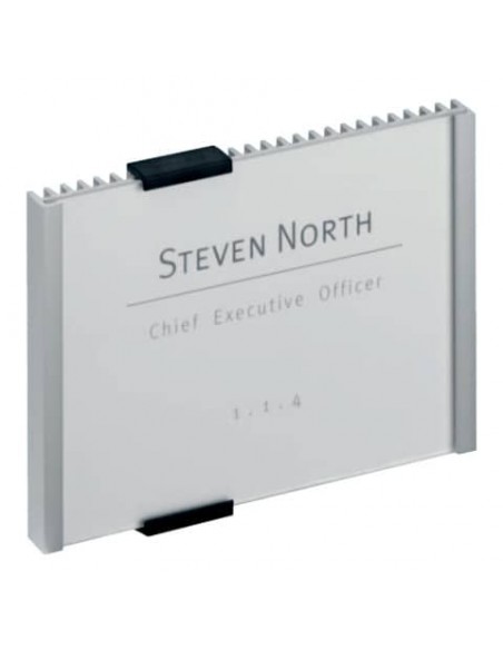 Targhe DURABLE INFO SIGN alluminio/acrilico trasparente/argento metallizzato inserto 149x105