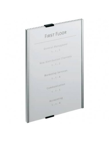 Targhe DURABLE INFO SIGN alluminio/acrilico trasparente/argento metallizzato 210x297 mm - 480623