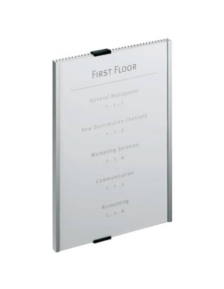 Targhe DURABLE INFO SIGN alluminio/acrilico trasparente/argento metallizzato 210x297 mm - 480623