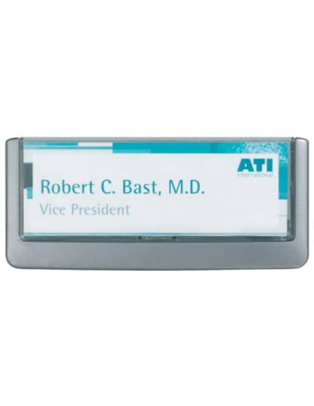 Targhe DURABLE CLICK SIGN ABS trasparente/grafite 149x52