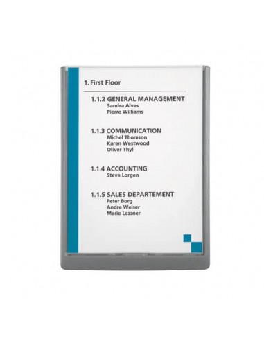 Targhe DURABLE CLICK SIGN ABS trasparente/grafite A4 210x297 mm 486737