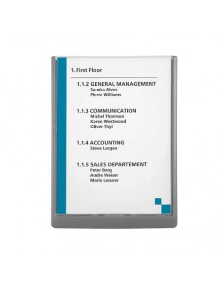 Targhe DURABLE CLICK SIGN ABS trasparente/grafite A4 210x297 mm 486737