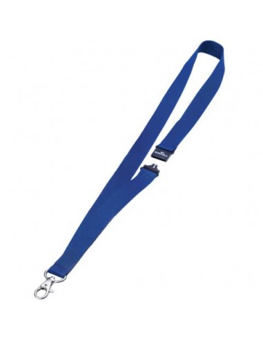 Cordoncino per portabadge DURABLE tessuto blu scuro 20mm x 44cm conf. 10 - 813707