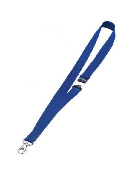 Cordoncino per portabadge DURABLE tessuto blu scuro 20mm x 44cm conf. 10 - 813707