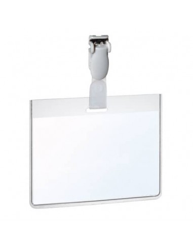 Portanomi con clip DURABLE EUROBADGE tasca chiusa pvc trasparente inserto 90x60 mm  conf. 25 - 814319