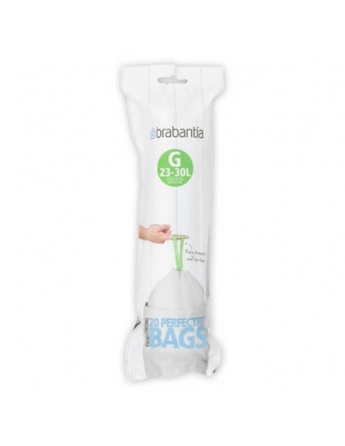 Sacchetti PerfectFit Brabantia codice G 23-30 litri - bianco rotolo da 20 sacchetti - 246265