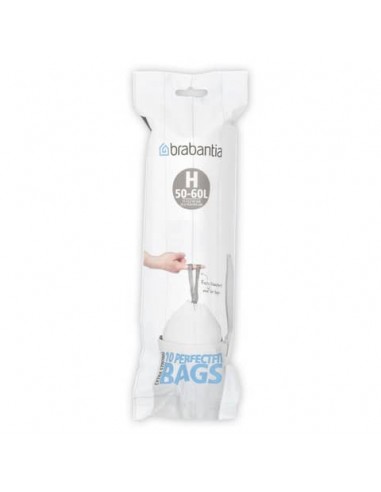 Sacchetti PerfectFit Brabantia codice H 50-60 litri - bianco rotolo da 10 sacchetti - 246784