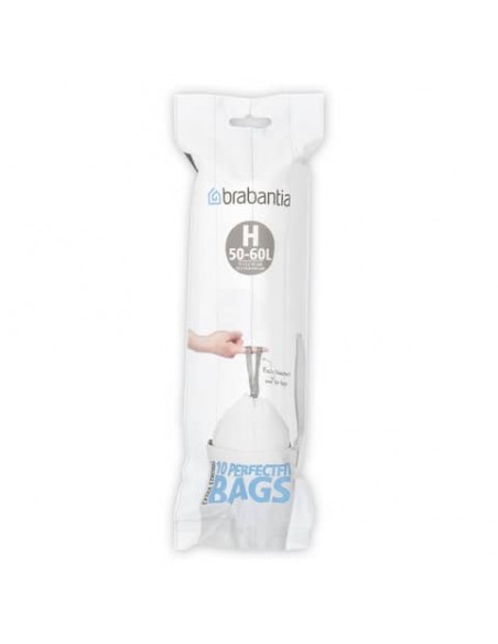 Sacchetti PerfectFit Brabantia codice H 50-60 litri - bianco rotolo da 10 sacchetti - 246784