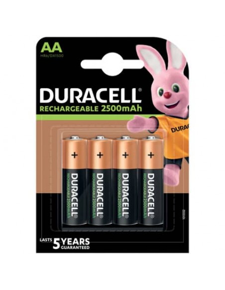 Batterie ricaricabili Duracell Precaricata Stilo 2500 mAh AA conf. da 4 - DU75