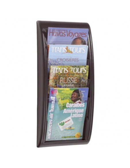 Espositore da muro Paperflow Quick Fit A4 componibile 4 tasche nero K540611