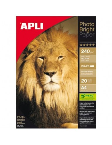 Carta fotografica inkjet Decadry A4 alta qualità - finitura lucida - 240 g/m² bianco  Conf. 20 fogli - T900005