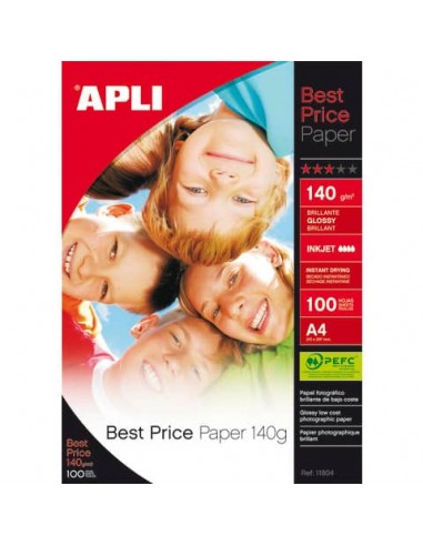 Carta fotografica inkjet Decadry A4 alta qualità - finitura lucida - 140 g/m² bianco  Conf. 100 pezzi - T900007