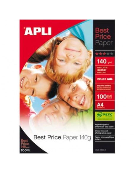 Carta fotografica inkjet Decadry A4 alta qualità - finitura lucida - 140 g/m² bianco  Conf. 100 pezzi - T900007