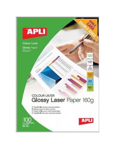 Carta fotografica laser Decadry A4 alta qualità - finitura lucida - fronte/retro 160 g/m² bianco Conf. 100 fogli T900009