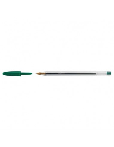 Penna a sfera BIC Cristal M punta 1 mm verde Conf. 50 pezzi - 8373629