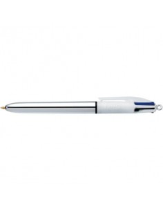 Penne a sfera a scatto BIC 4 Colours Shine fusto Silver M 1 mm assortiti 982873