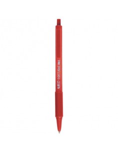 Penna a sfera a scatto BIC SoftFeel Clic Grip M 1 mm rosso Conf. 12 pezzi - 837399