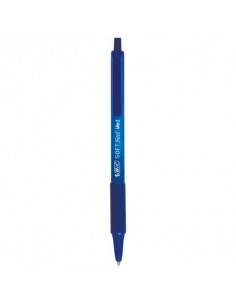 Penna a sfera a scatto BIC SoftFeel Clic Grip M 1 mm blu Conf. 12 pezzi - 837398