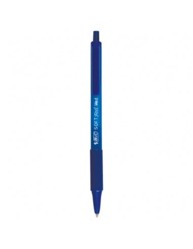 Penna a sfera a scatto BIC SoftFeel Clic Grip M 1 mm blu Conf. 12 pezzi - 837398