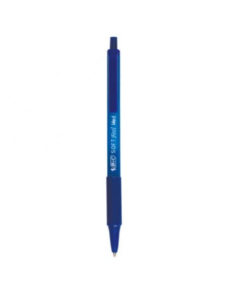 Penna a sfera a scatto BIC SoftFeel Clic Grip M 1 mm blu Conf. 12 pezzi - 837398