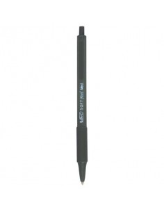 Penna a sfera a scatto BIC SoftFeel Clic Grip M 1 mm nero Conf. 12 pezzi - 837397