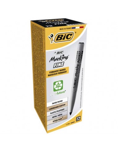 Marcatore permanente BIC Marking Pocket 1445 punta conica 1 mm nero 8209022