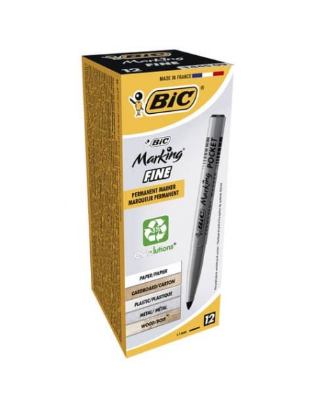 Marcatore permanente BIC Marking Pocket 1445 punta conica 1 mm nero 8209022