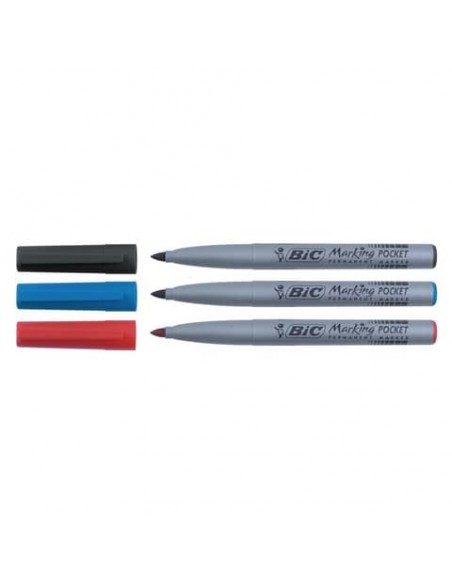 Marcatore permanente BIC Marking Pocket 1445 punta conica 1 mm blu 8209012