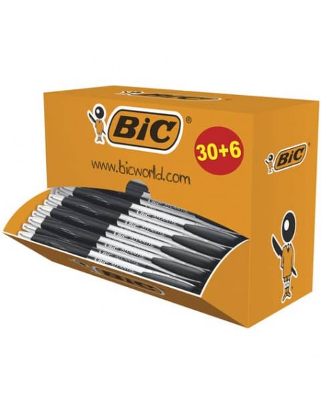 Penne a sfera a scatto BIC Atlantis Classic NF M 1 m nero value pack 30+6 - 920287