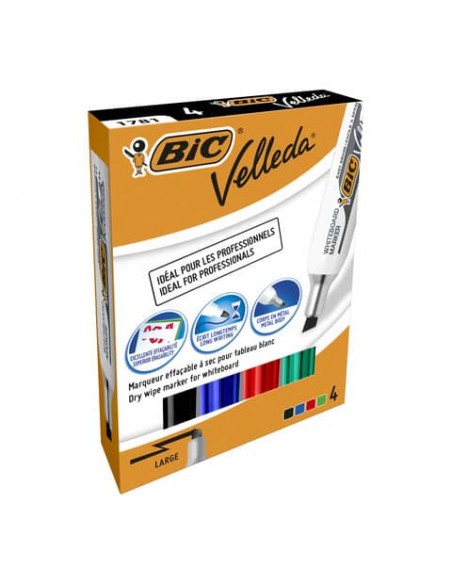 Marcatori per lavagne bianche BIC Velleda 1781 punta a scalpello 3