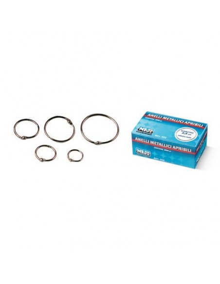 Anelli metallici Niji ⌀ 2 cm  Conf. 100 pezzi - 451