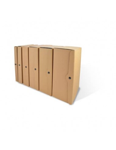 Porta progetti con tre bottoni EURO-CART linea Eco 25x35 cm dorso 8 cm avana CPECO08AV