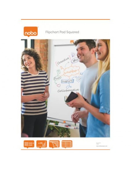Blocco fogli mobili per lavagne bianche Nobo a quadretti 5x5 cm - 20 fogli 1901632