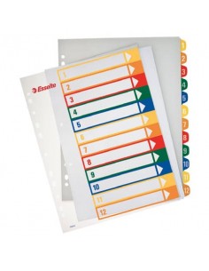 Rubrica in PPL Esselte extra numerica 1-12 con indice stampabile a PC A4 maxi - 100214
