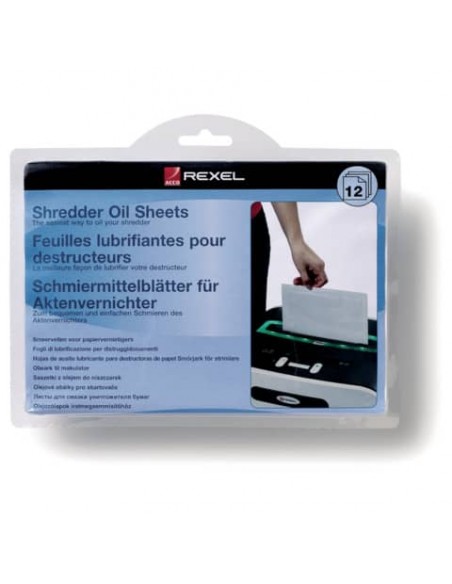 Fogli lubrificanti per distruggidocumenti Rexel Formato A5 conf. 12 fogli - 2101948