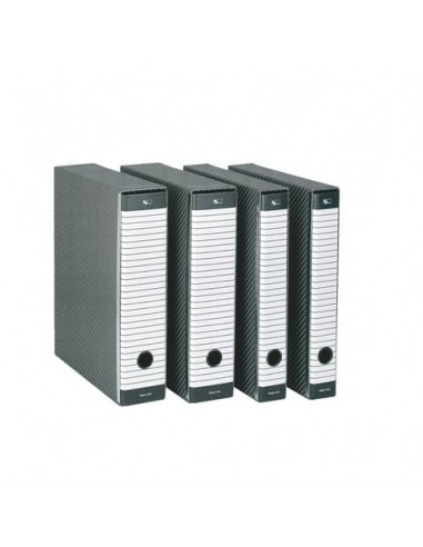 Registratore con custodia Esselte G12 Delsoline commerciale dorso 5 cm cartone plastificato grigio - 390712060