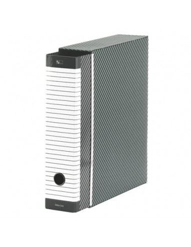 Registratore con custodia Esselte G13 Delsoline commerciale dorso 8 cm cartone plastificato grigio - 390713060