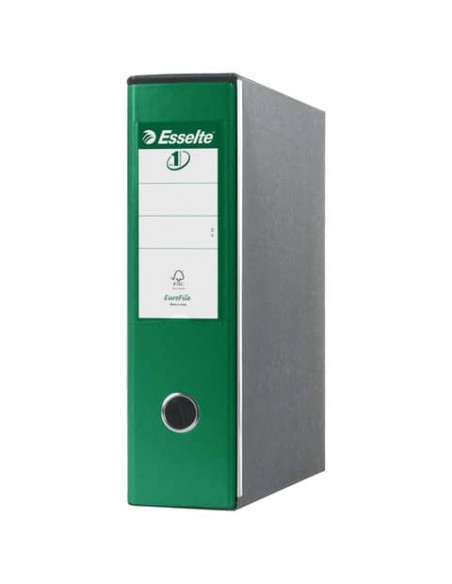 Registratori con custodia Esselte G53 Eurofile commerciale Dorso 8 cm cartone rivestito in PP verde - 390753180