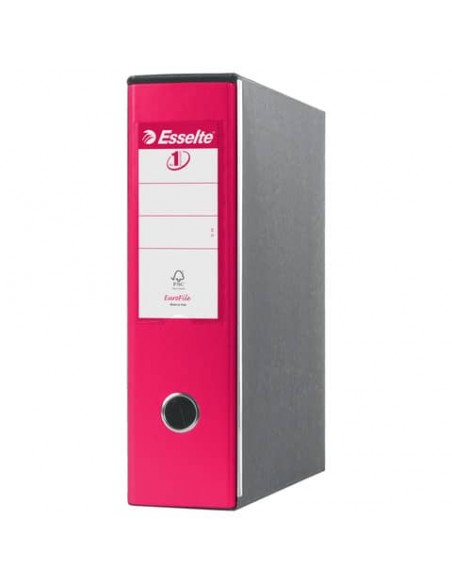 Registratori con custodia Esselte G53 Eurofile commerciale Dorso 8 cm cartone rivestito in PP fucsia - 390753900