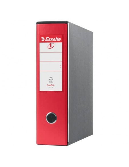 Registratori con custodia Esselte G53 Eurofile commerciale Dorso 8 cm cartone rivestito in PP rosso vivida - 390753920