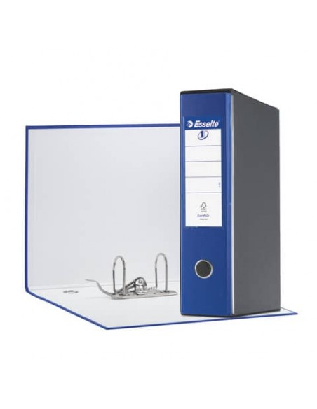 Registratore con custodia Esselte G55 Eurofile protocollo dorso 8 cm cartone rivestito in PP blu - 390755050