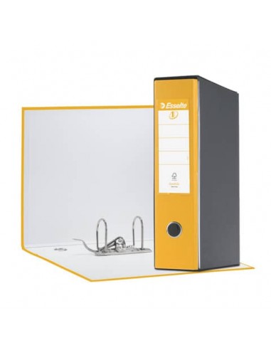 Registratore con custodia Esselte G55 Eurofile protocollo dorso 8 cm cartone rivestito in PP giallo - 390755090