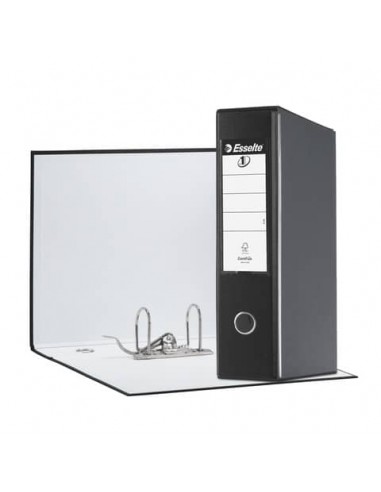 Registratore con custodia Esselte G55 Eurofile protocollo dorso 8 cm cartone rivestito in PP nero vivida - 390755130