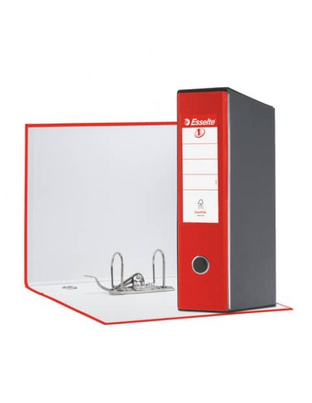 Registratore con custodia Esselte G55 Eurofile protocollo dorso 8 cm cartone rivestito in PP rosso - 390755160