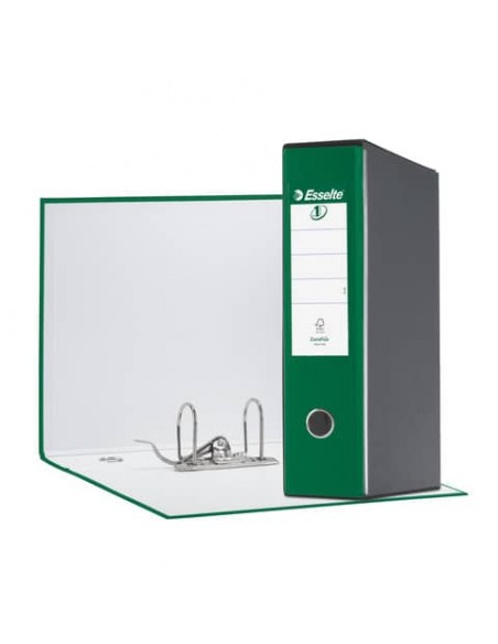 Registratore con custodia Esselte G55 Eurofile protocollo dorso 8 cm cartone rivestito in PP verde - 390755180