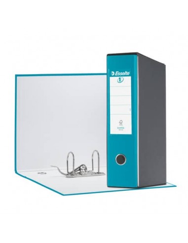 Registratore con custodia Esselte G55 Eurofile protocollo dorso 8 cm cartone rivestito in PP turchese - 390755800