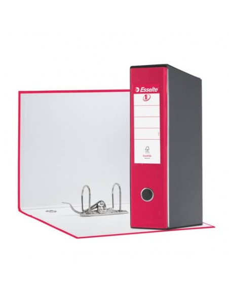 Registratore con custodia Esselte G55 Eurofile protocollo dorso 8 cm cartone rivestito in PP fucsia - 390755900