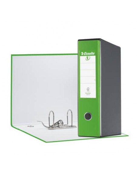 Registratore con custodia Esselte G55 Eurofile protocollo dorso 8 cm cartone rivestito in PP verde vivida - 390755940